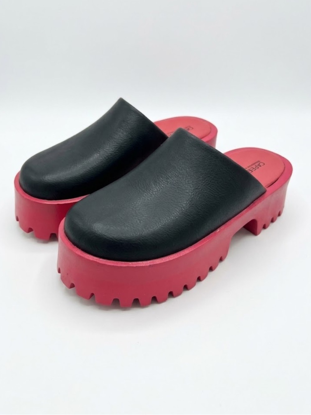 Cape Robbin Black Upper with Hot Pink Platform Clogs